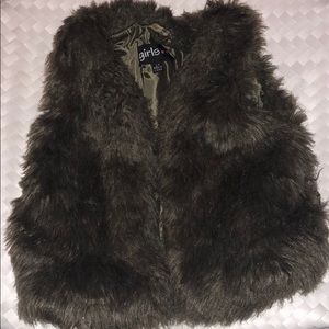 Brown faux fur vest